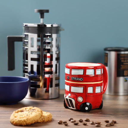 Puckator London Red Routemaster Bus Ceramic Shaped Mug, Tea Coffee Hot Drinks, Decorative Gift Box, Home Kitchen Office Height 10cm Width 13.5cm Depth 8.5cm