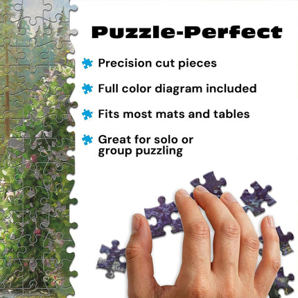 Buffalo Games – Thomas Kinkade Hummingbird Cottage 1000-Piece Jigsaw Puzzle for Adults, Premium Silver Select Puzzle with Foil Accents
