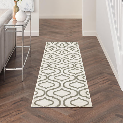 Nourison Jubilant Trellis Ivory Green 2'3" x 7'3" 