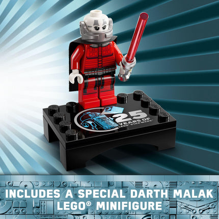LEGO Star Wars R2-D2 Brick Built Droid Figure, Collectible May The 4th Toy with Exclusive 25th Anniversary Minifigure Darth Malak, Star Wars Gift Idea for Kids or Fans Ages 10 and Up, 75379