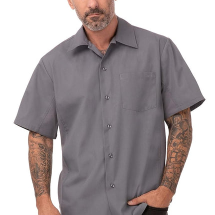 Chef Works Men's Cool Vent Cook Shirt, Gray, XXXXXL