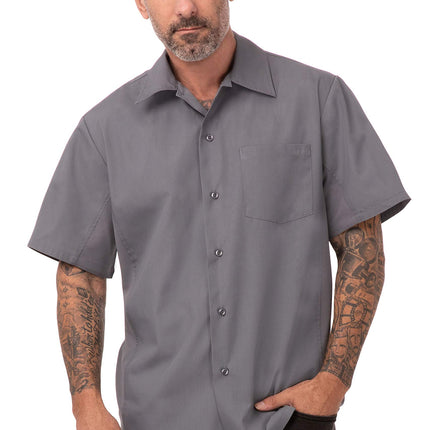 Chef Works Men's Cool Vent Cook Shirt, Gray, XXXXX