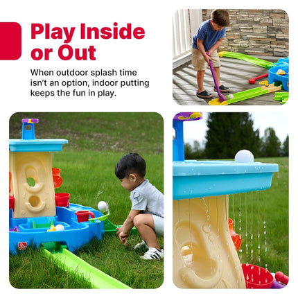 Step2 Putt & Splash Centre Plastic Water Table and Mini Golf Set | Outdoor Toys for the Garden with 30 Accessories | Water Course for Children | 320 x 197 x 73 cm
