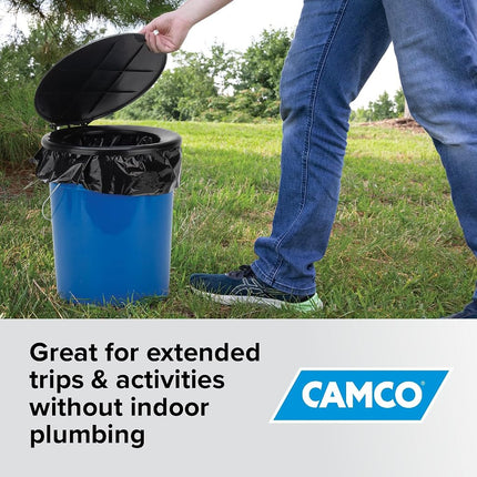 CAMCO Double Bag Design Portable Toilet Waste Bags, Black, Pack of 10 (41548)