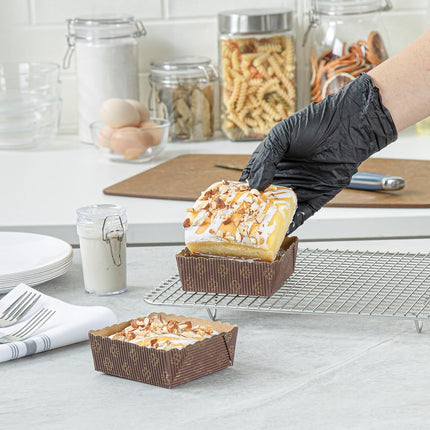 Restaurantware-Panificio Premium 4 Ounce Kraft Square Baking Cups, 100 Paper Baking Cups Perfect for Muffins, Cupcakes or Mini Snacks - Greaseproof, Rippled - Disposable and Sustainable