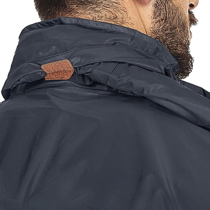 33,000ft Packable Rain Jacket Men's Lightweight Waterproof Rain Shell Jacket Raincoat with Hood for Golf Cycling Windbreaker, Orange/Grey, Large