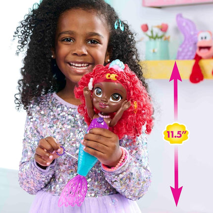 Figura de juguete de la sirenita Ariel de Disney Junior de Just Play con efecto burbuja y función de sonido, 8 piezas, juguete infantil a partir de 3 años