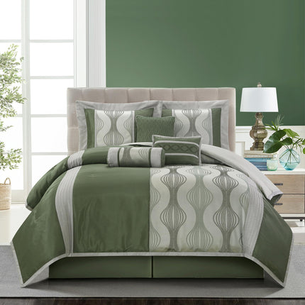 Stratford Park 7 Piece Green Comforter Set, King S