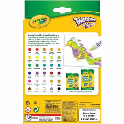 Crayola Twistables Colored Pencils, Always Sharp, Art Tools for Kids, 30 Count