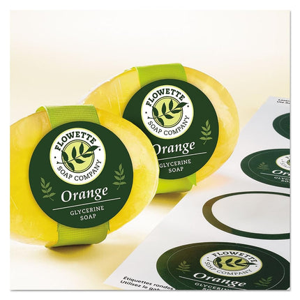 Avery 2" Glossy White Round Labels, Sure Feed, Full Bleed -Print to The Edge, 120 Thank You Labels (22807)