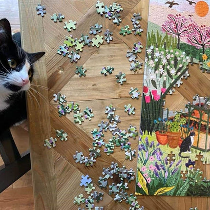 Talking Tables 1000 Piece Garden Jigsaw Puzzle - Matching Poster & Trivia Sheet, British Flowers & Birds, Gift for Gardeners, Wall Art