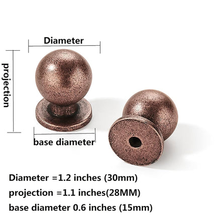 khtumeware 10 Pack 1 inch Antique Copper Cabinet Knobs Vintage Cabinet Handle Kitchen Hardware Farmhouse Vintage Dressing Table Drawer Pulls Classic Wardrob.