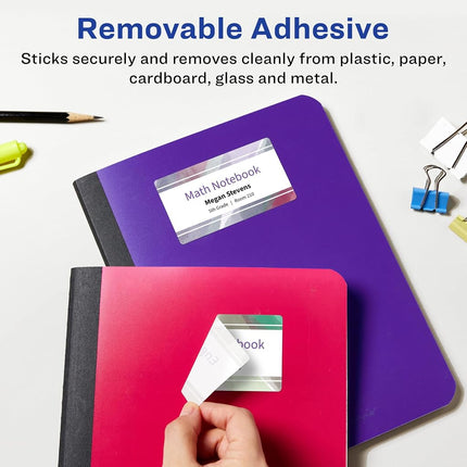 Avery Matte White Removable Rectangle Labels with Sure Feed Technology, Print-to-The-Edge, 1.5" x 3.75", 500 Removable Labels, Laser/Inkjet Printable Labels