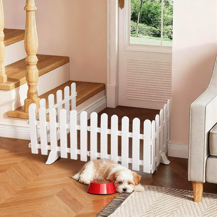 Fiwochic Short Dog Gate 15.75'' High Adjustable Puppy Gate Indoor Folding Pet Door Dog Fence Freestanding Pet Barrier for Doorways Stairs Hallways