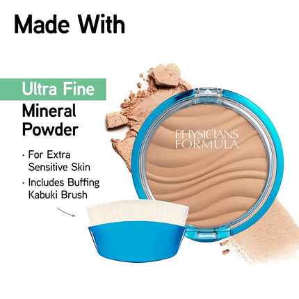 Physicians Formula Mineral Wear Talc-Free Mineral Airbrushing Pressed Powder SPF 30 - Poudre compacte minérale effet aérographe sans talc, Beige, 1 paquet de 7,5 g