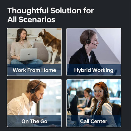 Blucalm Wired Headset with Mic for Work, Single on Ear Headset