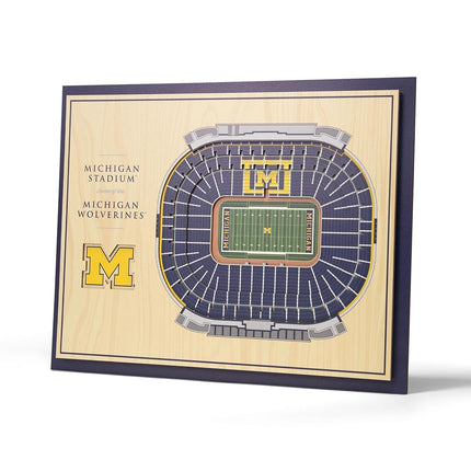 YouTheFan NCAA Michigan Wolverines Décor mural 3D 5 couches StadiumView - Michigan Stadium