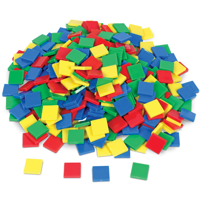 Tuiles carrées de couleur Learning Resources, jouet de comptage et de tri, ensemble de 400 pièces en 6 couleurs, 4 ans et plus