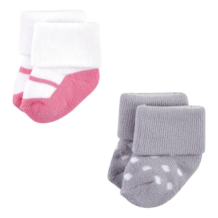 Hudson Baby Calcetines de Felpa y Algodón para Recién Nacida y Bebé Niña, Diseño Oso Niña, Paquete de 12, 6-12 Meses