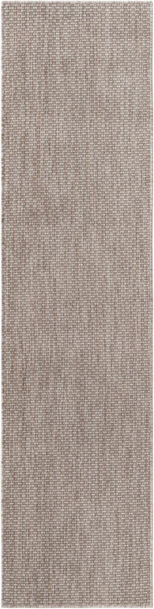 Tapis d'extérieur/d'intérieur plat tissé de la collection Unique Loom, style décontracté, motifs unis chinés (coureur 60 x 240 cm, beige/ivoire)