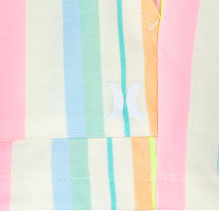 Hurley Girls' Soft Knit Pull on Shorts, Pale Ivory/Multi Stripe, 4