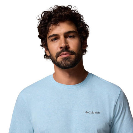 Columbia Mens Thistletown Hills Short Sleeve T-Shirt, Vintage Blue Heather, X-Small