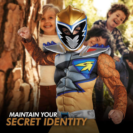Déguisement Power Rangers Dino Charge Ranger Doré Classique Musclé, Petit (4-6)