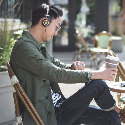 Koss Porta Pro Limited Edition Black Gold On-Ear Headphones, in-Line Microphone, Volume Control and Touch Remote Control, Includes Hard Carrying Case, Wired with 3.5mm Plug, Black and Gold