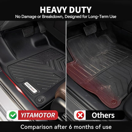 YITAMOTOR Floor Mats Compatible for 2019-2023 Chevrolet Silverado 1500/GMC Sierra 1500 & 2020-2023 Chevy Silverado/GMC Sierra 2500HD/3500HD Crew Cab with Rear Underseat Storage Box, Front Bucket Seat