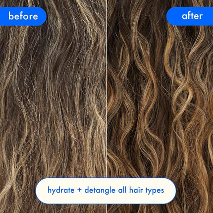 amika hydro rush intense moisture leave in conditioner spray - frizz-reducing detangling spray - hydrating hair care infused with hyaluronic acid, squalane + polyglutamic acid (200 ml)