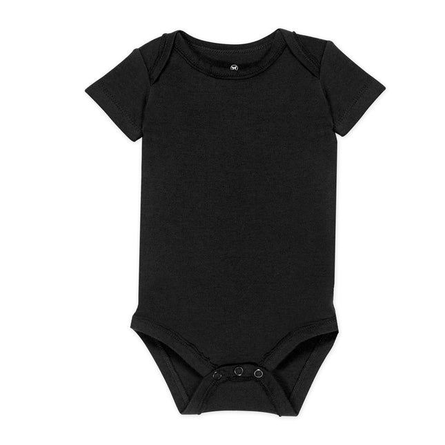 HonestBaby Baby Short Sleeve One-Piece 100% Organic Cotton Bodysuits (5 Pack), 5-Pack Bright White, 24 Months