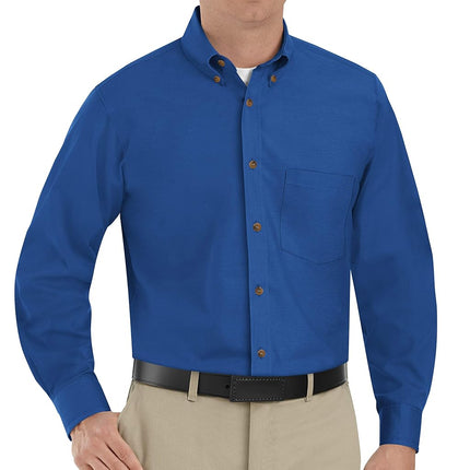 Red Kap Men's Poplin Dress Shirt, Royal Blue, XXL