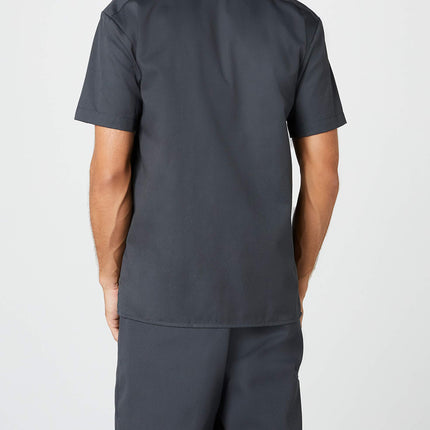Dickies Men's Flex Slim Fit Short Sleeve Work Shirt, Charcoal, XL