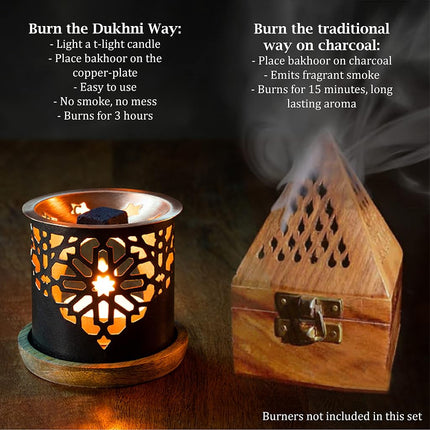Oud Al Saher Bakhoor عود الساهر بخور by Dukhni | 3 Boxes x 9 Piece Each | Arabic Bakhoor Incense | Fresh Citrus Oud Blend | Perfect for Prayer Time | to Relax & Meditate | Handmade Traditional Recipe