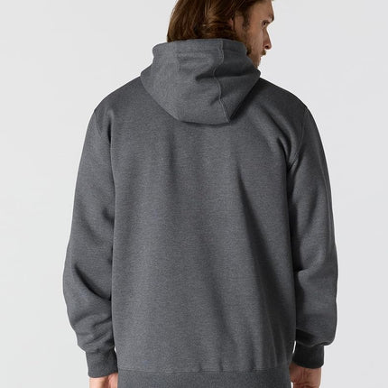 Carhartt Men's Big & Tall Midweight Zip Front Hooded Sweatshirt K122, Carbon Heather, XXL Tall