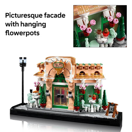 LEGO Icons French Café Building Set for Adults - incl. a Picturesque Facade, Hanging Flowerpots & Ornate Seating - Model Kit for Home or Office Desk Decor - DIY Gift Idea for Women & Men - 10362