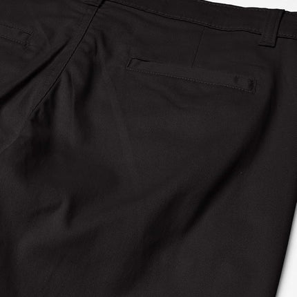 Nautica Boys' School Uniform Flat Front Pant, Black, 20