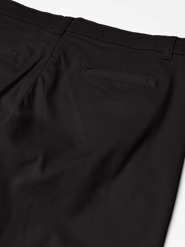 Nautica Boys' School Uniform Flat Front Pant, Black, 8