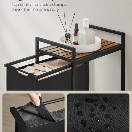 VASAGLE Laundry Hamper, Slim Laundry Basket, Pull-Out Removable Bag