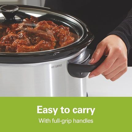 Hamilton Beach 4 Quart Programmable Slow Cooker, Silver,33443