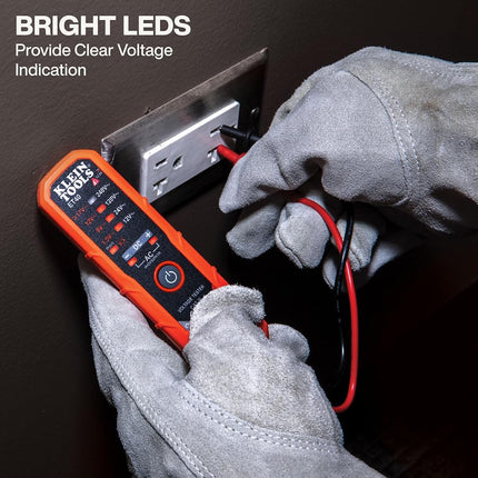 Klein Tools Voltage Tester, AC Voltage, DC Voltage, and DC Polarity, Includes Batteries Klein Tools ET40