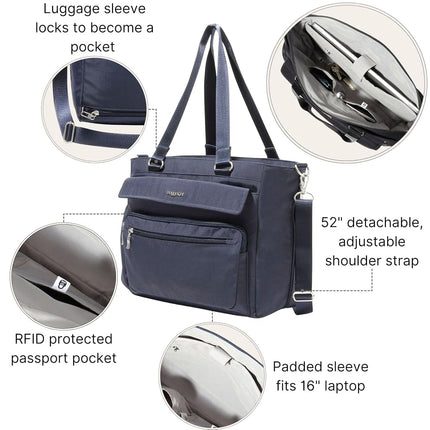 Baggallini Modern Laptop Tote, French Navy, One Size