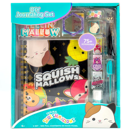 Squishmallows Original DIY Journaling Kit, Includes Craft Supplies Like Cute Stickers for Journaling, Sketch Pad, Cam The Cat Charm, Keychain, Fun Scrapbook Kit, Girl Gifts, Art Set