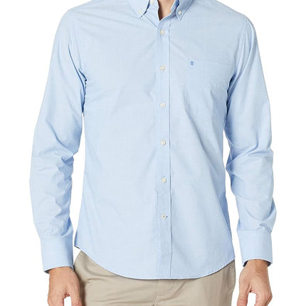 Izod Men's Performance Comfort Long Sleeve Solid Button Down Shirt, American Dream, XL