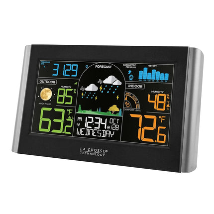 La Crosse Technology S77925-INT Wireless Color Weather Station, Black