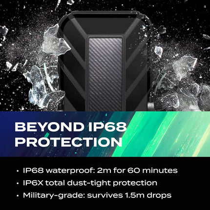 ADATA HD710 Pro 2TB HDD, USB 3.1, IP68 Waterproof/Shockproof/Dustproof Ruggedized External Hard Drive, Black (AHD710P-2TU31-CBK)
