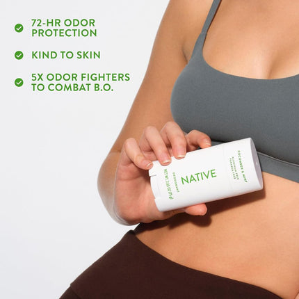 Native Aluminum-Free Clean Deodorant with Natural Derived Ingredients, 72HR odor control | Deodorant for Women and Men, With Baking Soda, Coconut Oil, Shea Butter | Cucumber & Mint