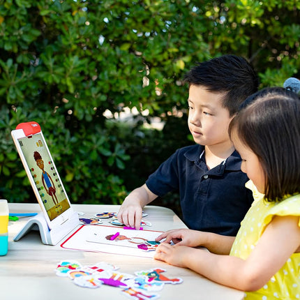 Osmo - Little Genius Starter Kit for iPad + Early Math Adventure - 6 Educational Learning Games - Ages 3-5 - Counting, Shapes, Phonics & Creativity (Osmo iPad Base Included) (Amazon Exclusive)