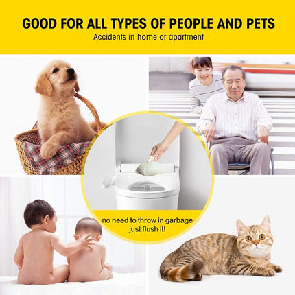 Sacs à crottes de chien Doodie Flush - Recharge – 80 sacs à déjections canines biodégradables en rouleaux - Recharge soluble dans l'eau – 100% écologique, jetable dans les toilettes, ultra épais, sacs à déjections compostables