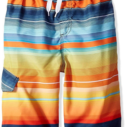 Kanu Surf - Short de bain de plage à séchage rapide pour garçon, protection UV UPF 50+, Reflection, Horizon Marine/Orange, 14-16
